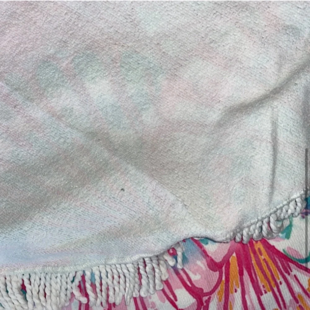 Large Round Pastel Preppy Seashell Beach Towel Blanket